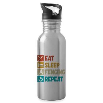 Fencing - Water bottle with straw - silver - Right