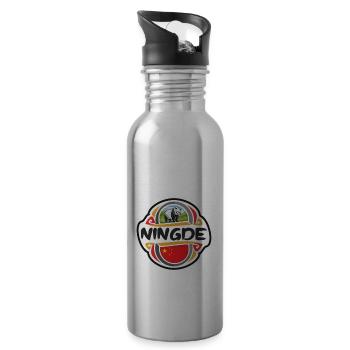 Ningde China Flag Badge Travel Souvenir Stamp - Water bottle with straw - silver - Right