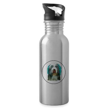 Beagle-Harrier Dufthund Hund Skizze Illustration - Trinkflasche mit integriertem Trinkhalm - Lightsilver - Rechts
