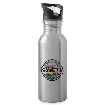 Soweto Südafrika Flagge Reise Souvenir Abzeichen Sta - Trinkflasche mit integriertem Trinkhalm - Lightsilver - Rechts