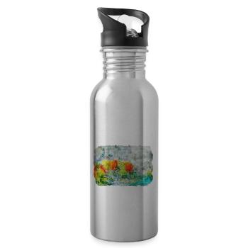 China Watercolor Sketch Hand Drawn Illustration - Water bottle with straw - silver - Right