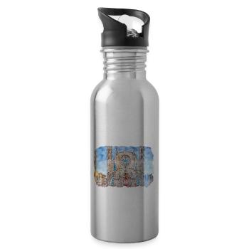Barcelona Spanien Aquarell Skizze gezeichnet Illustrati - Trinkflasche mit integriertem Trinkhalm - Lightsilver - Rechts
