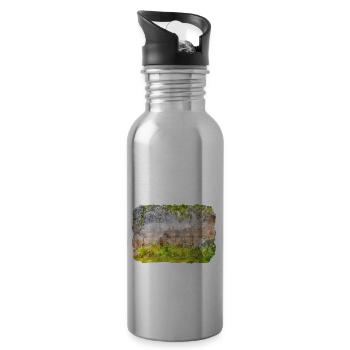 Indien Wahrzeichen Aquarell Skizze Farbe Illustratio - Trinkflasche mit integriertem Trinkhalm - Lightsilver - Rechts