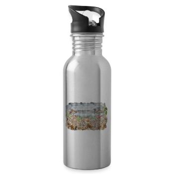 China Watercolor Sketch Hand Drawn Illustration - Water bottle with straw - silver - Right