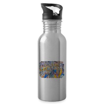 China Watercolor Sketch Hand Drawn Illustration - Water bottle with straw - silver - Right