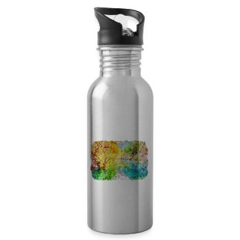 China Watercolor Sketch Hand Drawn Illustration - Water bottle with straw - silver - Right