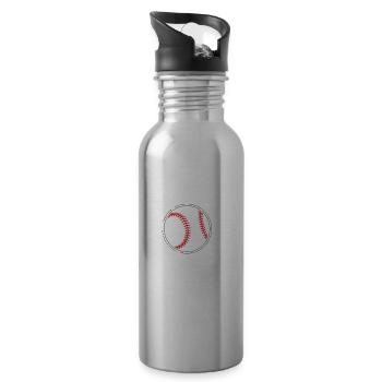 Ball Papa Baseball Fan Papa Baller Softball Opa Li - Trinkflasche mit integriertem Trinkhalm - Lightsilver - Rechts
