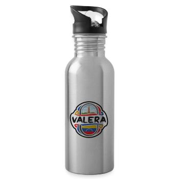 Valera Venezuela Drapeau Badge Souvenir de Voyage Timbre - Gourde avec paille intégrée - argent clair - Droite