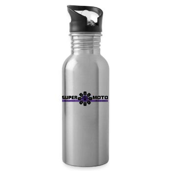 SUPER MOTO Monkey Circle purple - Water bottle with straw - silver - Right