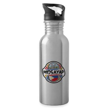 Midsayap Philippinen Flagge Reise Souvenir Abzeichen St - Trinkflasche mit integriertem Trinkhalm - Lightsilver - Rechts