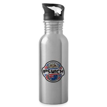 Ipswich Australien Flagge Abzeichen Reise Souvenir Briefmarke - Trinkflasche mit integriertem Trinkhalm - Lightsilver - Rechts