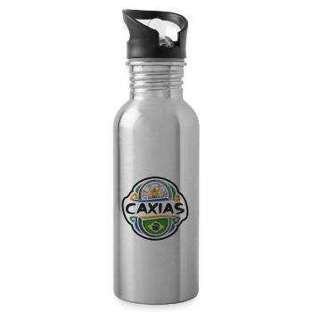 Caxias Brésil Drapeau Badge Voyage Souvenir Timbre - Gourde avec paille intégrée - argent clair - Droite