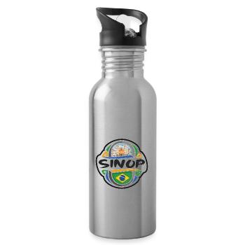Sinop Brasilien Flagge Abzeichen Reise Souvenir Briefmarke - Trinkflasche mit integriertem Trinkhalm - Lightsilver - Rechts