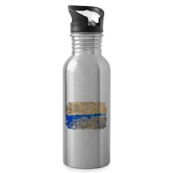 Dhaka Bangladesch Aquarell Skizze gezeichnet illustrat - Trinkflasche mit integriertem Trinkhalm - Lightsilver - Rechts