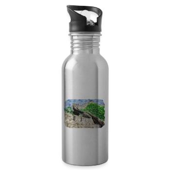 China Watercolor Sketch Hand Drawn Illustration - Water bottle with straw - silver - Right