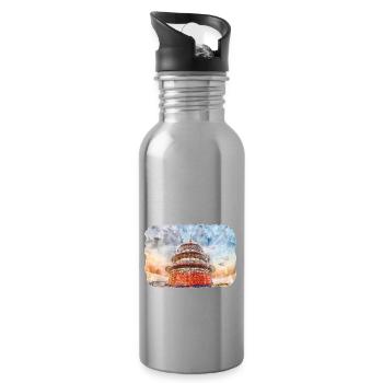 China Watercolor Sketch Hand Drawn Illustration - Water bottle with straw - silver - Right