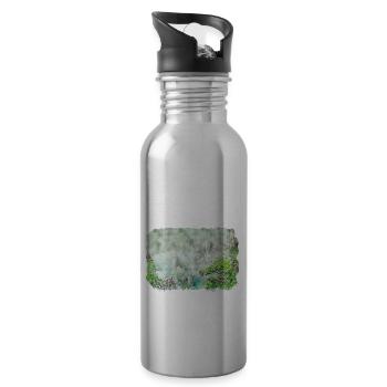 China Watercolor Sketch Hand Drawn Illustration - Water bottle with straw - silver - Right
