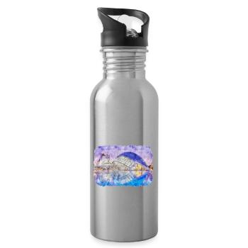 Spain Watercolor Sketch Hand Drawn Illustration - Water bottle with straw - silver - Right