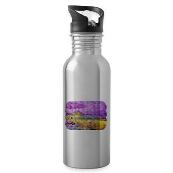 Spain Watercolor Sketch Hand Drawn Illustration - Water bottle with straw - silver - Right