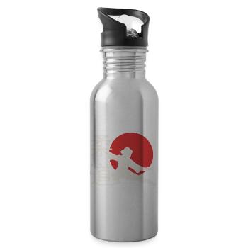 Judo. Judo-Geschenkidee. Kampfsport-Geschenk. - Trinkflasche mit integriertem Trinkhalm - Lightsilver - Rechts