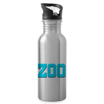 Retro Graphic Animal Keeper Zoo Keeper Animal Love - Trinkflasche mit integriertem Trinkhalm - Lightsilver - Rechts