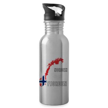 im Norden ist gut Fjorden 2 - Trinkflasche mit integriertem Trinkhalm - Lightsilver - Rechts