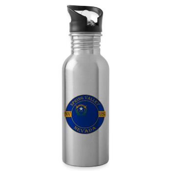 Spring Valley Nevada Flagge USA Souvenir Abzeichen - Trinkflasche mit integriertem Trinkhalm - Lightsilver - Rechts