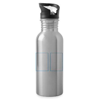 Dragon Boat Trainer and Dragon Boat - Water bottle with straw - silver - Right