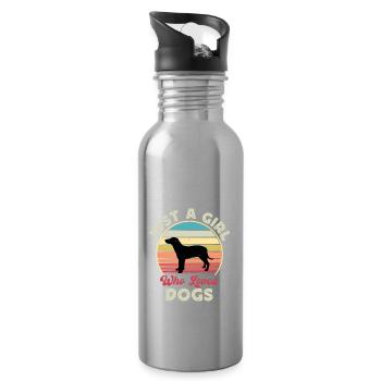 Grand Anglo Francais Blanc Et Noir Dog Lover - Water bottle with straw - silver - Right