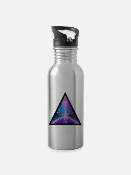 Seelenweg 02 - Trinkflasche mit integriertem Trinkhalm - Lightsilver
