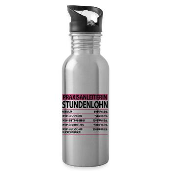 Praxisanleiterin Abschied Kollegin Pflege Sprüche - Trinkflasche mit integriertem Trinkhalm - Lightsilver - Rechts