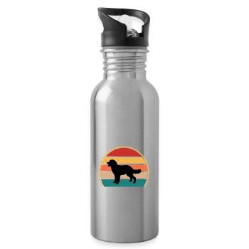 Hovawart Dog Lover Silhouette Vintage Sunset - Gourde avec paille intégrée - argent clair - Droite