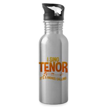 Je chante ténor, c’est une vocation plus haute 2 - Gourde avec paille intégrée - argent clair - Droite