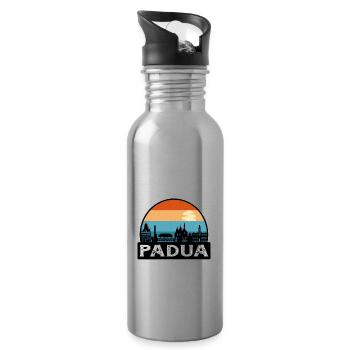 Padua Italien Flagge Skyline Reisesouvenir - Trinkflasche mit integriertem Trinkhalm - Lightsilver - Rechts