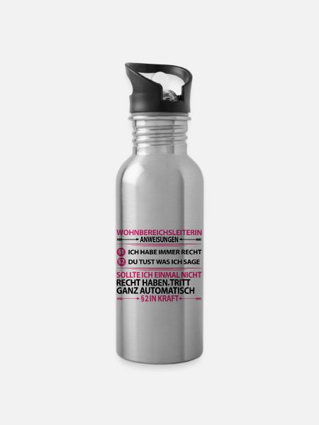 Wohnbereichsleiterin Wohnbereichsleitung Witzig - Trinkflasche mit integriertem Trinkhalm - Lightsilver
