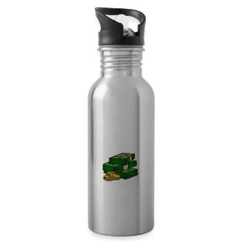 Money Talks, Mine Always Says Goodbye 4 - Trinkflasche mit integriertem Trinkhalm - Lightsilver - Rechts