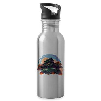 Japanisches Haus Kominka - Trinkflasche mit integriertem Trinkhalm - Lightsilver - Rechts