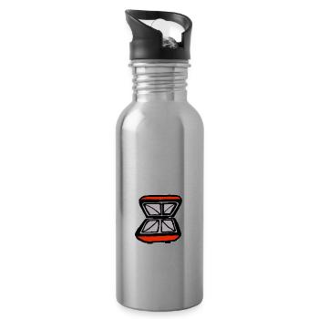 Sandwich Toaster Snack Toast Bread - Water bottle with straw - silver - Right