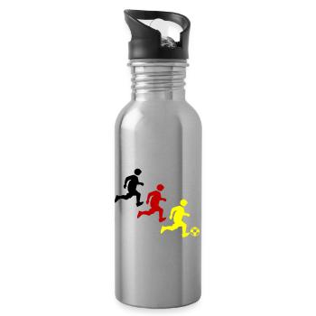 Fussballer Fussball Germany - Trinkflasche mit integriertem Trinkhalm - Lightsilver - Rechts