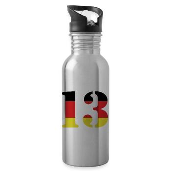 13 Numéro Jersey Allemagne - Gourde avec paille intégrée - argent clair - Droite
