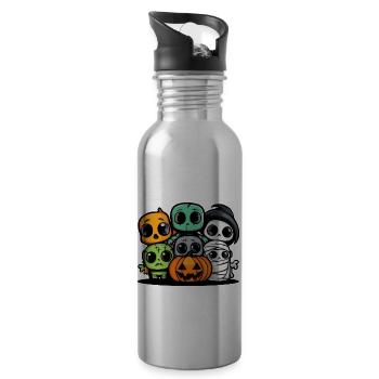 Fête d’Halloween Trick Or Treat Bébé - Gourde avec paille intégrée - argent clair - Droite