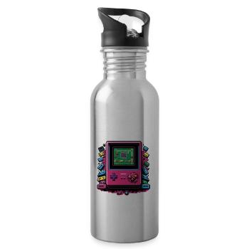 Controller Gaming Gaming Play Gift Gamer - Water bottle with straw - silver - Right