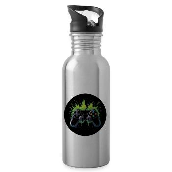 Controller Gaming Gaming Play Gift Gamer - Water bottle with straw - silver - Right