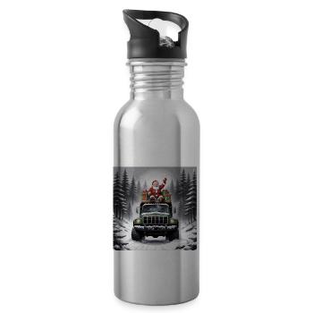 Muscle Car Noël Cadeaux Noël - Gourde avec paille intégrée - argent clair - Droite