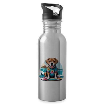 Vacances pour chiens Vacances pour chiens Île d’Hawaï Mer - Gourde avec paille intégrée - argent clair - Droite