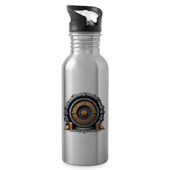 Bitcoin Crypto Crypto to the Moon Gift - Water bottle with straw - silver - Right