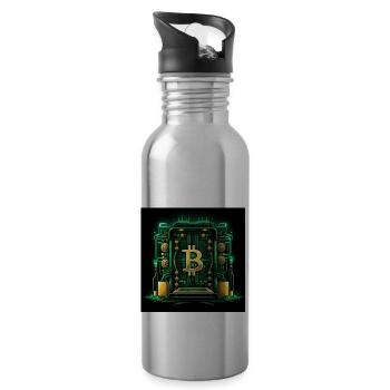 Bitcoin Crypto Crypto à la lune Cadeau CPU - Gourde avec paille intégrée - argent clair - Droite