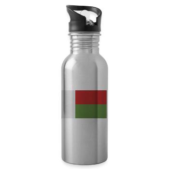 Madagascar flag - Water bottle with straw - silver - Right