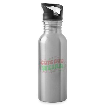 Cute but Weird - Retro 70s Aesthetic Design - Trinkflasche mit integriertem Trinkhalm - Lightsilver - Rechts