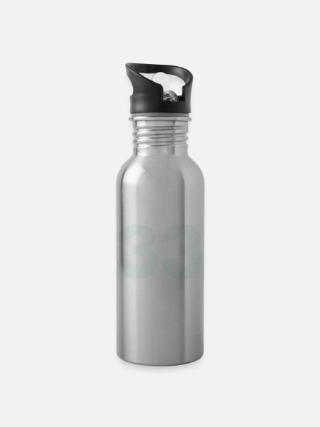 33- - Trinkflasche mit integriertem Trinkhalm - Lightsilver